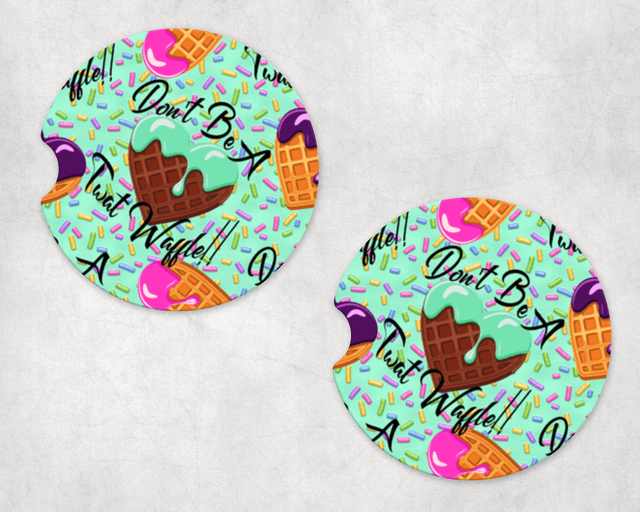 Don't be a Twat Waffle Coasters - Image 3