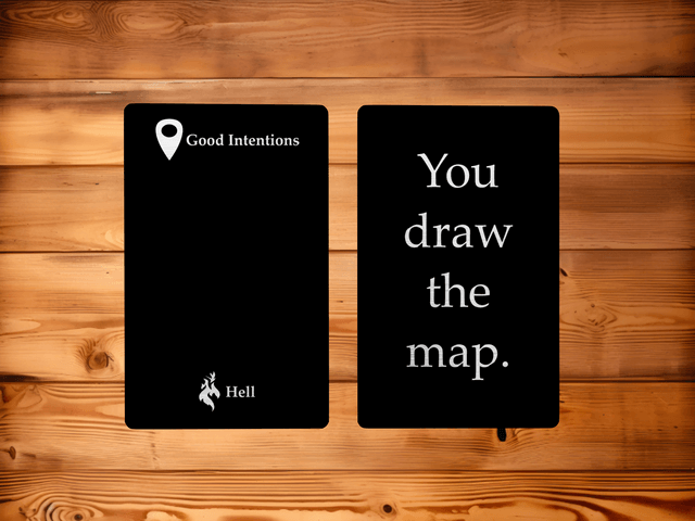Good Intentions to Hell Metal Memento Card