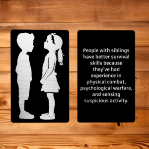People With Siblings Metal Memento Card