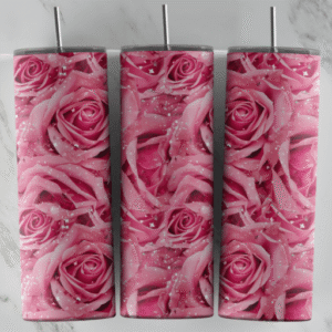 Pink Glitter Roses Tumbler