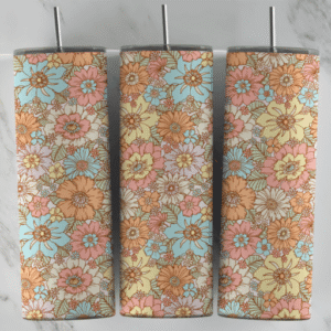 Retro Floral Tumbler