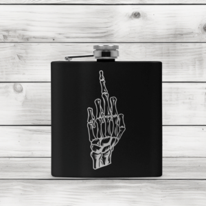 Skeleton Flippin' the Bird Flask