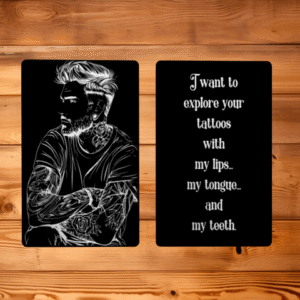Tattoos Lips Tongue Teeth Metal Memento Card