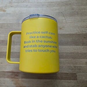 *MISFIT* Self Care Like a Cactus Yellow Engraved Camper Mug